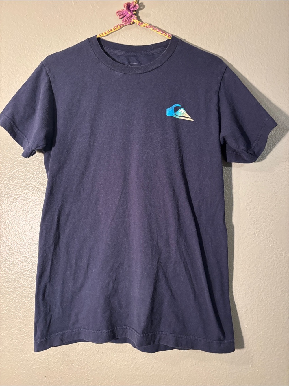 Quiksilver Navy Short-Sleeve Tee with Small Surf Logo